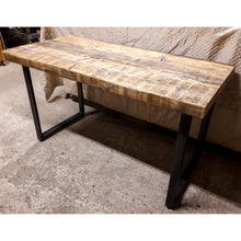 Load image into Gallery viewer, Steel &amp; Reclaimed Scaffold Board Rustic Industrial Look Chunky Desk
