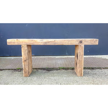 Load image into Gallery viewer, Reclaimed Scaffold Board Rustic Chunky Wood Bench
