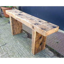 Load image into Gallery viewer, Reclaimed Scaffold Board Rustic Chunky Wood Bench
