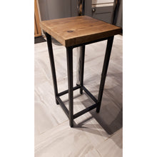 Load image into Gallery viewer, Reclaimed Rustic Scaffold Board &amp; Steel Industrial Look Stool \ Side Table \ Night Stand \ Bar Stool
