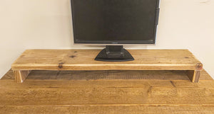 Reclaimed Scaffold Board Monitor Stand Shelf