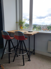 Load image into Gallery viewer, Scaffold Tube Rustic Counter / Bar Height Table made from Reclaimed Scaffold Boards & Steel Tube