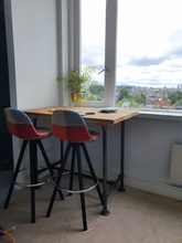 Load image into Gallery viewer, Scaffold Tube Rustic Counter / Bar Height Table made from Reclaimed Scaffold Boards &amp; Steel Tube
