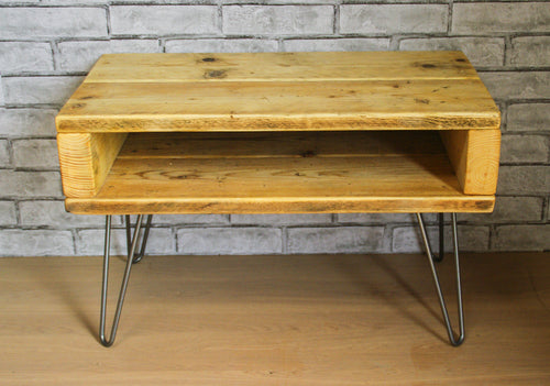 Industrial Look Reclaimed Scaffold Board & Steel Sideboard \ TV Unit \ Console Table Hairpin Legs