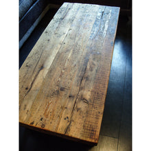 Load image into Gallery viewer, Coffee Table with Square Steel Box Section Legs &amp; Rustic Reclaimed Scaffold Board Top
