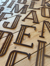 Load image into Gallery viewer, Rusty Metal 5&quot; or 12&quot; Art Deco Lettering A-Z 0-9
