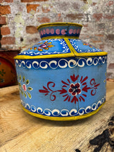 Load image into Gallery viewer, Vintage Painted Water Pot / Metal Pot / Vase / Planter / Narrow Boat Ware Gypsy
