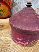 Load image into Gallery viewer, Vintage Tikka Box / Indian Red Box &amp; Lid / Trinket Jewellery Storage Container C
