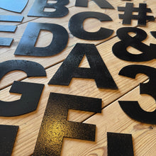 Load image into Gallery viewer, 12&quot; and 5&quot; Black Fat Font Metal Letters.
