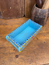 Load image into Gallery viewer, Blue Wooden Painted Brick Mould / Decorative Herb Planter / Storage Box Tray A

