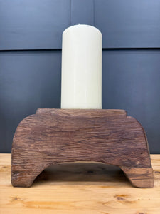 Rustic Wooden Candle Holder / Church Candle Stand / Reclaimed Farmhouse Decor A