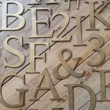 Load image into Gallery viewer, Distressed Gold 5&quot; or 12&quot; Classic Metal Letters, A-Z, 0-9
