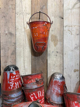 Load image into Gallery viewer, Vintage Galvanised Hanging Fire Bucket Hanging Basket / Plant Pot Planter Pail A
