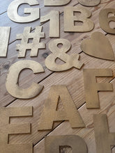 Load image into Gallery viewer, 12&quot; and 5&quot; Gold Fat Font Metal Letters.

