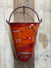 Load image into Gallery viewer, Vintage Galvanised Hanging Fire Bucket Hanging Basket / Plant Pot Planter Pail A
