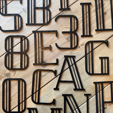 Load image into Gallery viewer, Black 5&quot; or 12&quot; Art Deco Metal Lettering A-Z 0-9
