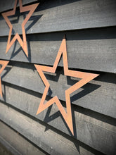 Load image into Gallery viewer, Set of 3 Rusty Metal Stars, Decorations For The Home And Garden.
