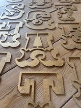 Load image into Gallery viewer, A-Z Rustic 5&quot; or 12&quot; Gold Metal Carnival Letters.
