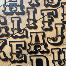 Load image into Gallery viewer, A-Z Rustic 5&quot; or 12&quot; Black Metal Carnival Letters.
