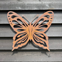 Load image into Gallery viewer, Large Rusty Metal Butterfly Decoration
