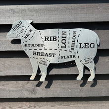Load image into Gallery viewer, Galvanized Steel Butchers Lamb Wall Decoration.
