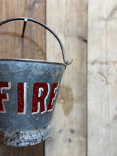 Load image into Gallery viewer, Vintage Galvanised Fire Bucket Log Basket / Plant Pot / Planter Pail Kindling EF
