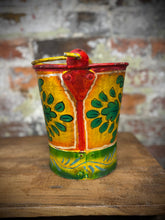 Load image into Gallery viewer, Vintage Small Hand Painted Bucket / Plant Pot / Herb Planter / yellow / Pail
