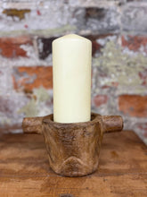 Load image into Gallery viewer, Rustic Wooden Candle Holder / Church Candle Stand / Reclaimed Farmhouse Decor DD
