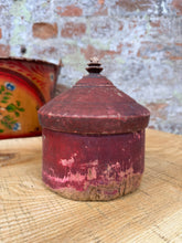 Load image into Gallery viewer, Vintage Tikka Box / Indian Red Box &amp; Lid / Trinket Jewellery Storage Container C
