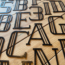 Load image into Gallery viewer, Black 5&quot; or 12&quot; Art Deco Metal Lettering A-Z 0-9
