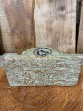 Load image into Gallery viewer, Rustic Church Candle Holder / Indian Pillar Base Holder / Farmhouse Decor Green
