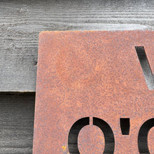 Load image into Gallery viewer, Rustic Metal WINE O’CLOCK Sign
