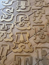 Load image into Gallery viewer, A-Z Rustic 5&quot; or 12&quot; Gold Metal Carnival Letters.
