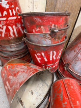 Load image into Gallery viewer, Vintage Galvanised Hanging Fire Bucket Hanging Basket / Plant Pot Planter Pail
