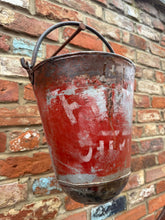 Load image into Gallery viewer, Vintage Galvanised Hanging Fire Bucket Basket / Plant Pot / Planter Pail C
