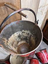 Load image into Gallery viewer, Vintage Galvanised Hanging Fire Bucket Hanging Basket / Plant Pot Planter Pail D
