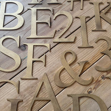 Load image into Gallery viewer, Distressed Gold 5&quot; or 12&quot; Classic Metal Letters, A-Z, 0-9
