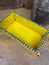 Load image into Gallery viewer, Yellow Wooden Painted Brick Mould / Decorative Herb Planter / Storage Box Tray
