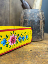 Load image into Gallery viewer, Yellow Wooden Painted Brick Mould / Decorative Herb Planter / Storage Box Tray
