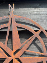 Load image into Gallery viewer, Rusty Compass Sign Wall Decoration
