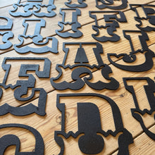 Load image into Gallery viewer, A-Z Rustic 5&quot; or 12&quot; Black Metal Carnival Letters.
