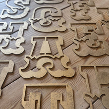 Load image into Gallery viewer, A-Z Rustic 5&quot; or 12&quot; Gold Metal Carnival Letters.
