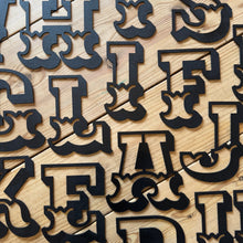 Load image into Gallery viewer, A-Z Rustic 5&quot; or 12&quot; Black Metal Carnival Letters.
