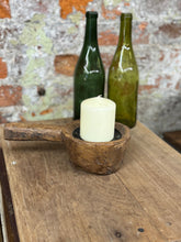 Load image into Gallery viewer, Rustic Wooden Candle Holder / Church Candle Stand / Reclaimed Farmhouse Decor RR
