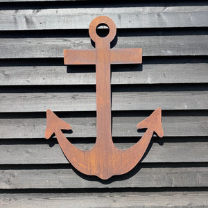 Large Rusty Metal Anchor Wall Decoration