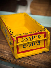 Load image into Gallery viewer, Yellow Wooden Painted Brick Mould / Decorative Herb Planter / Storage Box Tray C
