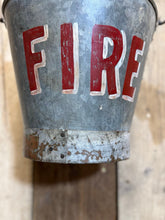 Load image into Gallery viewer, Vintage Galvanised Fire Bucket Log Basket / Plant Pot / Planter Pail Kindling EF
