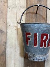 Load image into Gallery viewer, Vintage Galvanised Fire Bucket Log Basket / Plant Pot / Planter Pail Kindling EF
