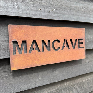 Rustic Metal Mancave Sign