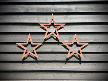 Load image into Gallery viewer, Set of 3 Rusty Metal Stars, Decorations For The Home And Garden.
